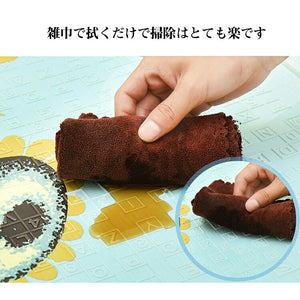 ベビープレイマット プレイマット 折りたたみ 大判 マット200×180×1cm　送料無料　クッションマット 衝撃緩和 滑り止めマット 防水・防音・軽量 子供用フロアマット　可愛いゲームマット両面使用 子ジカ パンダ 無毒無味 ベビーマット収納バッグ付 【nlife_d19】送料無料