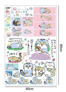 送料無料 ウォールステッカー ねこ猫　スナとマヌ公式　SARD UNDERGROUND神野友亜ブラックコーヒーイチゴジャムおかしなさばくのスナとマヌグッズ　貼ってはがせる　壁シール　猫ねこネコ動物cat保育幼稚園子供部屋お菓子　インスタ　映えインテリアシールカラーバリエーション 賃貸OK マヌルネコ  スナネコ