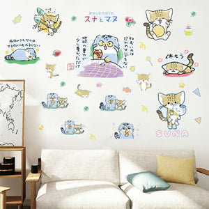 送料無料 ウォールステッカー スナとマヌ　ウォールステッカーねこ猫　スナとマヌ公式　SARD UNDERGROUND 神野友亜 ブラックコーヒーイチゴジャム　貼ってはがせる壁シール　猫ねこネコ動物cat保育幼稚園子供部屋お菓子　インスタ　映えインテリアシールカラーバリエーション 賃貸OK マヌルネコ  スナネコ