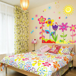 ウォールステッカー　花　太陽 蝶  wall sticker ウォールペーパー  北欧 自然　はがせる　壁紙　壁シール　ステッカー インテリア　雑貨　花/植物/太陽　子供部屋にピッタリ！！
