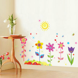 ウォールステッカー　花　太陽 蝶  wall sticker ウォールペーパー  北欧 自然　はがせる　壁紙　壁シール　ステッカー インテリア　雑貨　花/植物/太陽　子供部屋にピッタリ！！