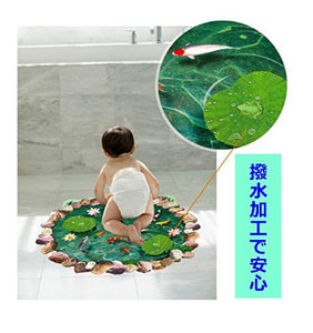 ウォールステッカー　床用　(池の鯉)　だまし絵ウォールステッカー 池の鯉 トリックアート?　防水３D 風 ウォールステッカー 大型 サイズ 壁紙 絵画 子供部屋 寝室 リビング バスルーム お風呂 浴室に?