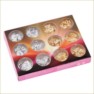 即納?ネイルパーツネイル用品　金箔 銀箔 ネイルナゲット ホイル ベイント用 大量 12個入り 2色　金箔/銀箔/ネイルアートホイル/ジェルネイル/レジンパーツ/ネイルパーツ