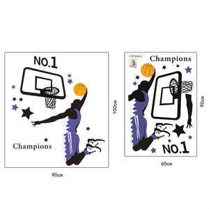 ウォールステッカーバスケットボール champions  basketball チャンピオン ナンバーワン壁紙 シール 賃貸OK はがせる 剥がせる DIY 模様替え