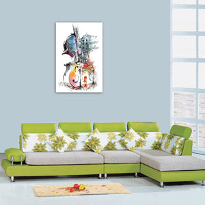 絵 skripkaのバイオリン 　モダンアート インテリア絵画  おしゃれ 壁掛け 芸術品  フォトフレーム　リビング Airbnb 民泊 シェアハウス　装飾玄関 プレゼント店舗ディスプレイ横50cm×縦75cm【nlife_d19】