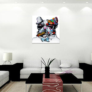 絵画 インテリア ワンチャン 犬　dog　動物　油絵  絵画 ポスター　おしゃれ 壁掛け 絵 横50cm×縦50cm　 Airbnb　民泊　シェアハウス　装飾リビング 玄関 プレゼント店舗ディスプレイ【nlife_d19】