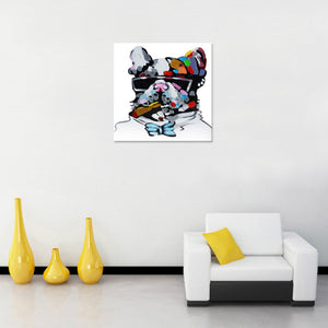 絵画 インテリア ワンチャン 犬　dog　動物　油絵  絵画 ポスター　おしゃれ 壁掛け 絵 横50cm×縦50cm　 Airbnb　民泊　シェアハウス　装飾リビング 玄関 プレゼント店舗ディスプレイ【nlife_d19】