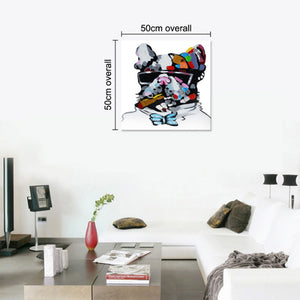 絵画 インテリア ワンチャン 犬　dog　動物　油絵  絵画 ポスター　おしゃれ 壁掛け 絵 横50cm×縦50cm　 Airbnb　民泊　シェアハウス　装飾リビング 玄関 プレゼント店舗ディスプレイ【nlife_d19】