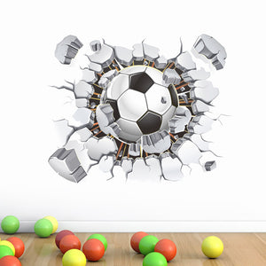 ウォールステッカー 壁紙 シール サッカー ボール 壁 シール　貼ってはがせるシールウォールペーパー　wall sticker壁紙　ウォールステッカー 飛び出すサッカーボール子供部屋に【inte_D1806】
