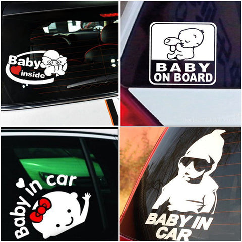 ウォールステッカー 車シール ステッカー　赤ちゃんが乗っています 反射ステッカー ベイビーインカー　セーフティーサイン車 シール ステッカー事故防止用ステッカー シール ステッカー　個性的　BABY ON BOARD　　Baby in car リボン