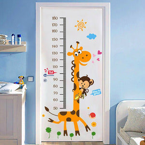 ステッカー 身長計柄 猿とキリン はがせるウォールステッカー 身長 50cm-180cm wall sticker 壁紙 60*90cm幼稚園 保育園 子供部屋 リビングルーム ベッドルーム【inte_D1806】