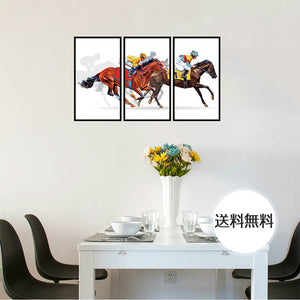 ウォールステッカー　wall sticker 馬のフォトフレーム　３枚セット　壁デカールステッカー　貼ってはがせる子供部屋 DIY 壁紙 壁 シール 雑貨 リフォーム 　貼って剥がせる ウォールステッカー 賃貸OK！【inte_D1806】