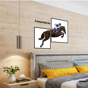 即納可！ ウォールステッカー　wall sticker 馬　２枚セット　go forward without fear　壁デカールステッカー　壁紙シール　貼ってはがせるウォールステッカー
