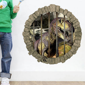 壁から飛び出す恐竜シリーズ ウォールステッカー 動物 恐竜 トリックアート ジュラシックワールド ダイナソー 立体 3D 剥がし方 剥がせる おしゃれ 壁紙 ママ友 汚れ隠し壁デコシール 玄関 リビング 子供部屋 イベント カフェ トイレ キッチン 寝室