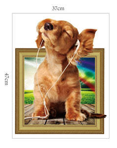 ウォールステッカー 3D 飛び出す犬 剥がせるシール 雰囲気変貌 犬ちゃん ポスター 動物写真 アニマル柄な壁紙シール 癒し系 装飾 雑貨 DIY 窓 ガラス 剥がせる 賃貸部屋 バスルーム壁シール