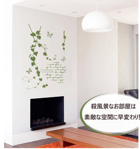 【ウォールステッカーグリーンリーフ】植物  藤 と蝶々藤棚 玄関 トイレ 壁紙 子供部屋 春 リビング 事務所 剥がせる 内装 カッティングシール  キッチン 階段 寝室 雑貨 ママ友 おしゃれ かわいい 汚れ隠し 傷隠し IKEA　壁デコシール