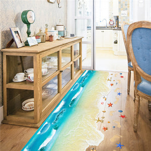 あす楽 ウォールステッカー 海 wall sticker ウォールペーパー 3d壁紙 ウォールシール 地面に綺麗な砂浜と海 インテリア ウォールステッカー