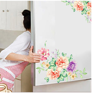 ウォールステッカー 2つのバラのブーケ はがせる DIY 壁紙 シール はがせるシール トイレハウスジーダ  リビング 玄関 寝室 洋室 天井 家具 家電 家 マンション