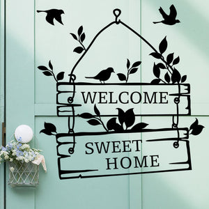 ドアステッカー　ウォールステッカー 英字 Welcome Sweet Home 剥がせるシール インテリア 店舗用 レストラン Welcome ショーウインドー ガラス ドア カラー 壁紙 シール ウォールシール 転写式 玄関 リビング 壁紙 シール