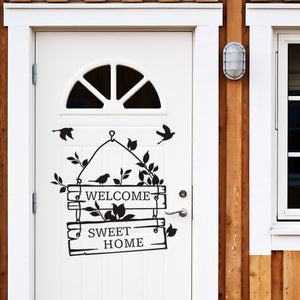 ドアステッカー　ウォールステッカー 英字 Welcome Sweet Home 剥がせるシール インテリア 店舗用 レストラン Welcome ショーウインドー ガラス ドア カラー 壁紙 シール ウォールシール 転写式 玄関 リビング 壁紙 シール