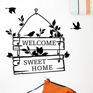 ドアステッカー　ウォールステッカー 英字 Welcome Sweet Home 剥がせるシール インテリア 店舗用 レストラン Welcome ショーウインドー ガラス ドア カラー 壁紙 シール ウォールシール 転写式 玄関 リビング 壁紙 シール