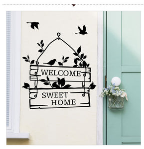 ドアステッカー　ウォールステッカー 英字 Welcome Sweet Home 剥がせるシール インテリア 店舗用 レストラン Welcome ショーウインドー ガラス ドア カラー 壁紙 シール ウォールシール 転写式 玄関 リビング 壁紙 シール