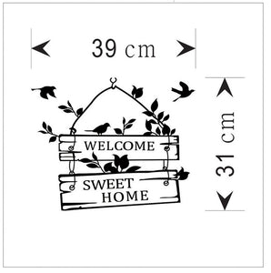 ドアステッカー　ウォールステッカー 英字 Welcome Sweet Home 剥がせるシール インテリア 店舗用 レストラン Welcome ショーウインドー ガラス ドア カラー 壁紙 シール ウォールシール 転写式 玄関 リビング 壁紙 シール