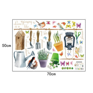 ウォールステッカー 植え 鉢植えバスケット ガーデニング フレッシュ ロマンチック ホームデコレーションック ホームデコレーション簡単に貼れて、剥がしてもあとが残りません！【inte_D1806】