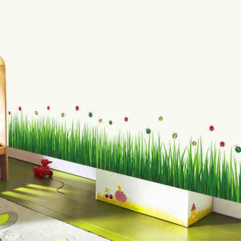 ウォール ステッカー Wall stickers 青い草オリジナル　貼ってはがせる　大きめさのサイズ壁紙シール ウォールデコレーション　　寝室リビング　防水　取り除ける　色がさめない　グリーン【inte_D1806】