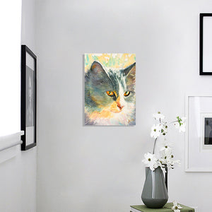 絵画アートパネル猫　絵画　猫の絵アートパネルおしゃれ　かわいい動物　モダンアートリビング 玄関 プレゼント店舗ディスプレイ おしゃれなアート（横30cm×縦42cm）