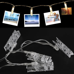 LEDストリングライト 20個LED写真　絵クリップ 式DIY吊り下げる飾り 3Ｍ イルミネーションライト 電池タイプ クリスマス　新年　結婚式　誕生日　パーティーインテリア 雑貨　お洒落