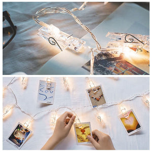 LEDストリングライト 20個LED写真　絵クリップ 式DIY吊り下げる飾り 3Ｍ イルミネーションライト 電池タイプ クリスマス　新年　結婚式　誕生日　パーティーインテリア 雑貨　お洒落