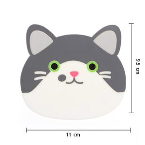 コースター　断熱　耐熱 カップ マット　ボトルマット 滑り止め　かわいい 猫の顔の形のコースター　萌え萌えコースター　滑り止め　 断熱パッド 幼稚園　子供用　シリコン製コーヒー 飲酒 飲茶 シリコン　茶パッド　キッチン　グッズ　卓上用品　６枚セット