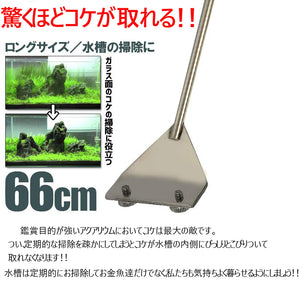 スクレーパー 水槽 プロレイザー苔 コケ 取り 掃除 除草 除去 約66ｃｍ 替え刃付 10枚付きクリーニング ケア セット アクアリウム ガラス面掃除【熱帯魚 アクアリウム 水草 水槽 メンテナンス 掃除 コケ取り 苔取り】【nlife_d19】あす楽