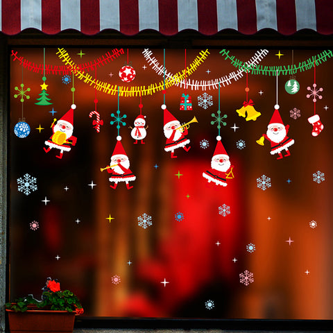 ウォールステッカー クリスマス サンタ 壁紙シール サンタクロース ステッカー 剥がせる壁紙 シール　DIYインテリアステッカー　店舗　窓ガラス　パーティー 飾り用品　雰囲気満点雰囲気満点
