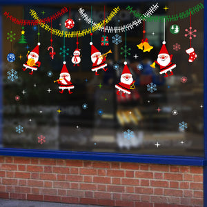 ウォールステッカー クリスマス サンタ 壁紙シール サンタクロース ステッカー 剥がせる壁紙 シール　DIYインテリアステッカー　店舗　窓ガラス　パーティー 飾り用品　雰囲気満点雰囲気満点