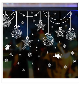 窓ガラス ステッカー クリスマスス　ウォールステッカー　北欧風　雪の結晶　雪花　剥がせる壁紙 シール　DIYインテリアステッカー　店舗　窓ガラス　パーティー 飾り用品　雰囲気満点 おしゃれ メリークリスマス 装飾【endsale_18】