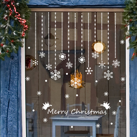 ウォールステッカークリスマスス　窓ガラス 雪の結晶　雪花　剥がせる壁紙 シール　DIYインテリアステッカー　店舗　窓ガラス　パーティー 飾り用品　雰囲気満点 おしゃれ メリークリスマス 装飾