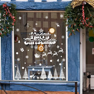クリスマス ウォールステッカー 可愛いクリスマスリー　雪の結晶　トナカイ　喫茶店 部屋飾り ウォールステッカー クリスマス装飾用　雪だるま 雪花 クリスマスツリー おしゃれ メリークリスマス 装飾【endsale_18】