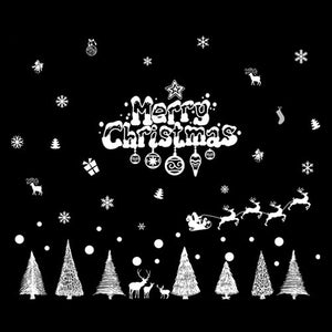 クリスマス ウォールステッカー 可愛いクリスマスリー　雪の結晶　トナカイ　喫茶店 部屋飾り ウォールステッカー クリスマス装飾用　雪だるま 雪花 クリスマスツリー おしゃれ メリークリスマス 装飾【endsale_18】
