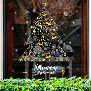 ウォールステッカー クリスマス　ツリー　merry christmas 壁紙シール 壁飾り 装飾 3D模様　インテリア 雑貨　DIY リビングルーム　テレビ背景　安心　ＰＶＣ　模様簡単替え　剥がせる　クリスマスハンドメイド　ガラスステッカー店舗　お歳暮