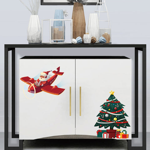 ウォールステッカー クリスマス 飾りクリスマスツリーとサンタクロース　剥がせる　壁紙 シール　インテリア　DIY　ウォールステッカートイレキッチン 部屋　店舗　窓ガラス　パーティー 飾り用品　雰囲気満点【endsale_18】
