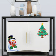 ウォールステッカー クリスマス 飾りクリスマスツリーと雪だまる　ステッカー　剥がせる　壁紙 シール　インテリア　DIY　ウォールステッカートイレキッチン 部屋　店舗　窓ガラス　パーティー 飾り用品　雰囲気満点