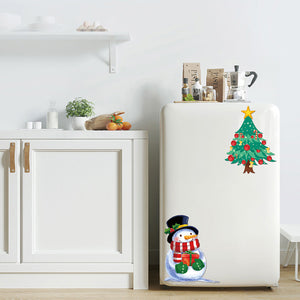 ウォールステッカー クリスマス 飾りクリスマスツリーと雪だまる　ステッカー　剥がせる　壁紙 シール　インテリア　DIY　ウォールステッカートイレキッチン 部屋　店舗　窓ガラス　パーティー 飾り用品　雰囲気満点