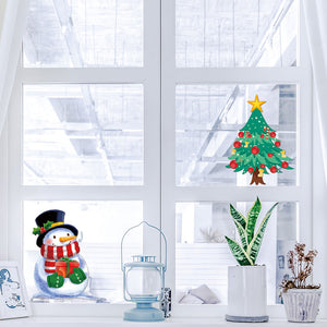 ウォールステッカー クリスマス 飾りクリスマスツリーと雪だまる　ステッカー　剥がせる　壁紙 シール　インテリア　DIY　ウォールステッカートイレキッチン 部屋　店舗　窓ガラス　パーティー 飾り用品　雰囲気満点