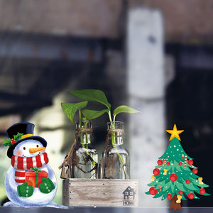 ウォールステッカー クリスマス 飾りクリスマスツリーと雪だまる　ステッカー　剥がせる　壁紙 シール　インテリア　DIY　ウォールステッカートイレキッチン 部屋　店舗　窓ガラス　パーティー 飾り用品　雰囲気満点
