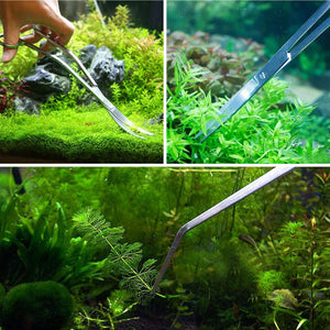 水草 トリミング 5点セット ハサミ ピンセット コケ取り用スコップ 剪定用 テンレス鋼製 鏡面加工 超長 水槽掃除用 水槽 ピンセットホルダー 器具ホルダー アクアリウム ハサミ 苔取り 熱帯魚 水槽