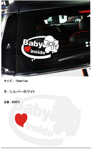 ウォールステッカー 車シール ステッカー　赤ちゃんが乗っています 反射ステッカー ベイビーインカー　セーフティーサイン車 シール ステッカー事故防止用ステッカー シール ステッカー　個性的　BABY ON BOARD　　Baby in car リボン
