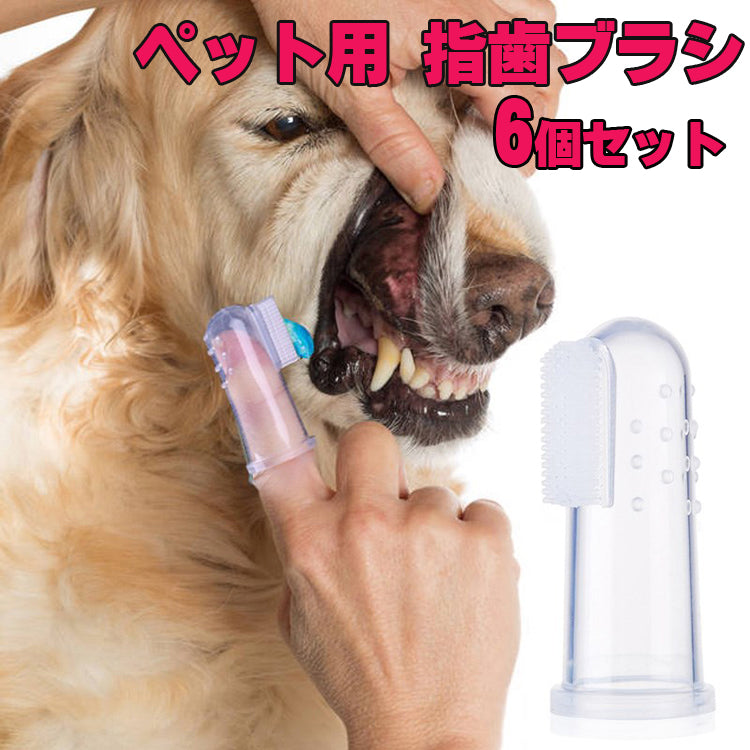 ペット用 指歯ブラシ シリコン製 6個セット ソフトブラシ 収納ケース付き 口腔ケア 犬用歯ブラシ 犬 いぬ 猫 ねこ 犬口ケア ソフトブラシ やわらかい 歯磨き ペット用歯ブラシ 指サックタイプ シリコン 小型犬 中型犬 大型犬