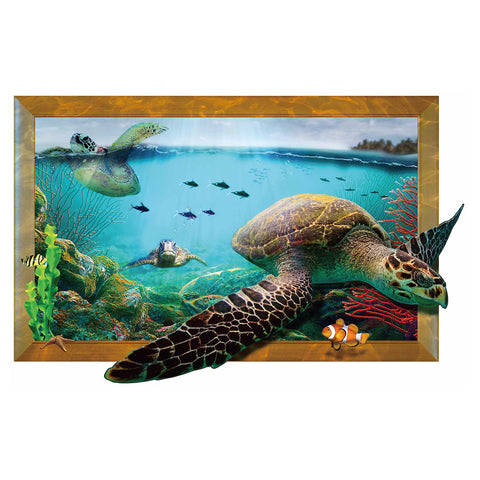 ウォールステッカー 3D 飛び出すかカメ 亀 剥がせるシールトリックアート　だまし絵　シール　壁画　キッズ　保育園　ベビールーム　装飾　ステッカー　デコレーション　ステッカー　インテリア　♪壁♪窓♪